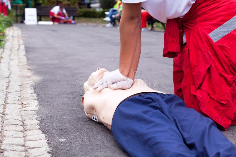 CPR and First Aid Training Medical Procedure Stock Image Image of