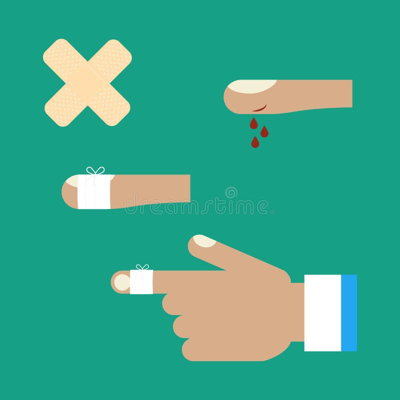 First aid for a cut stock vector. Illustration of medicine 89330556
