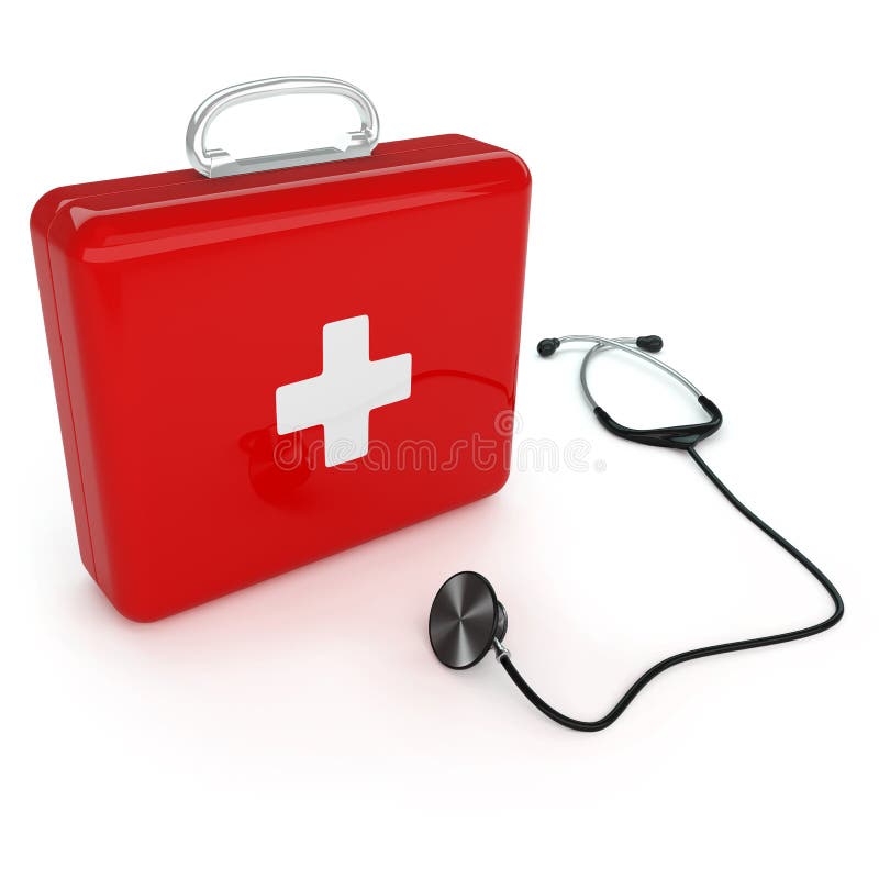 First Aid Kit and Stethoscope Stock Illustration Illustration of medics, accident 28953025
