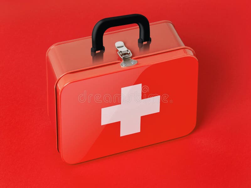 First aid kit on white stock photo. Image of occupation 219128470