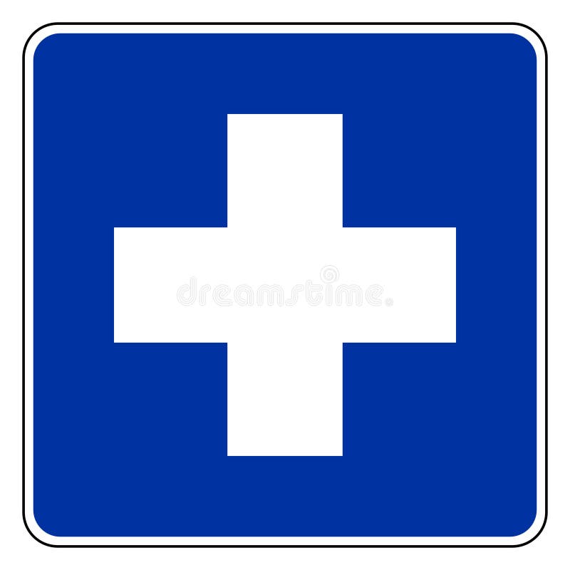 First aid and road sign stock vector. Illustration of street 228486344
