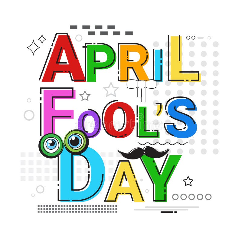 First April Fool Day Happy Holiday Greeting Card Stock Vector ...