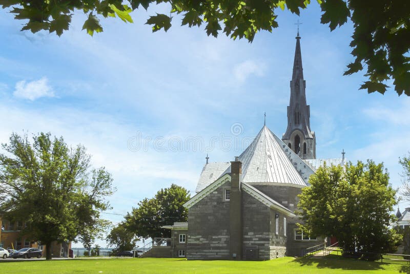 Back of the SaintJoachim De PointeClaire Church a Roman Catholic