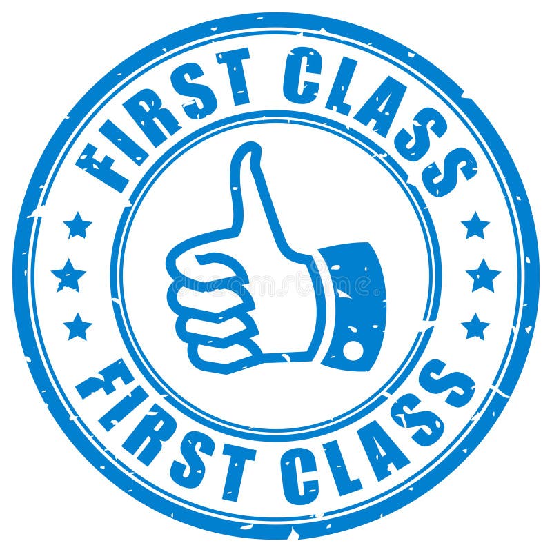 First class vector stamp royalty free illustration