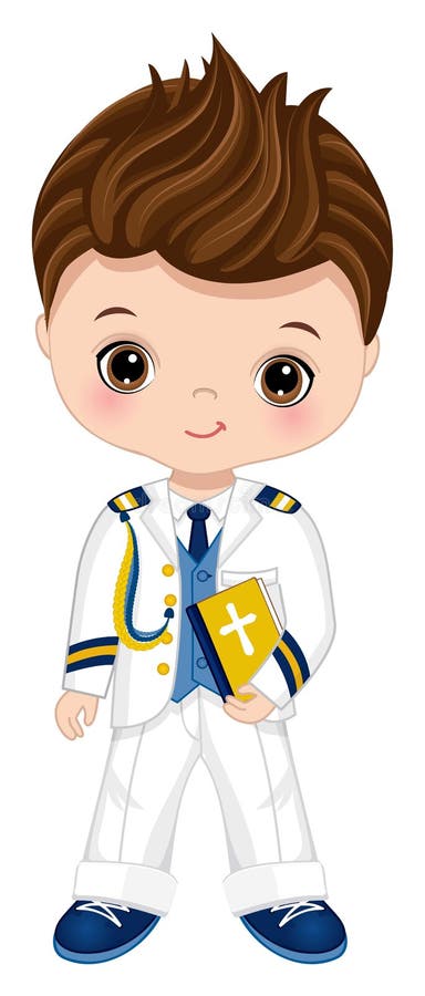 First Communion Spanish Admiral. Vector Little Cute Boy 1st Communion ...