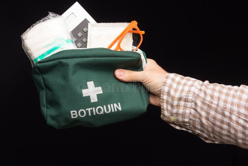 First aid kit, green first aid kit royalty free stock images