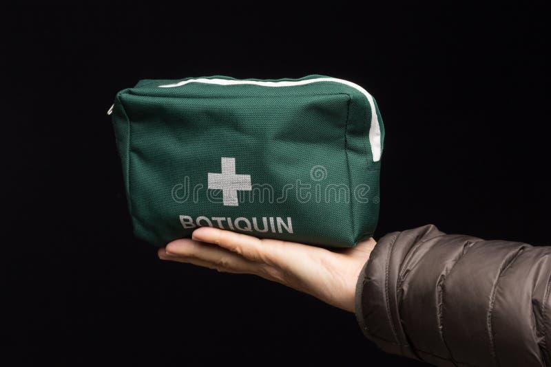 First aid kit, green first aid kit royalty free stock image
