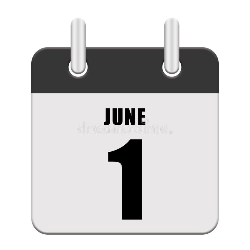 The first day of Month. June 1. stock illustration