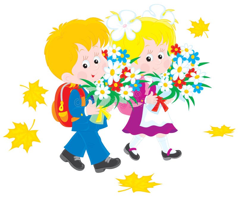 Children in autumn stock illustration. Illustration of outline - 14974002