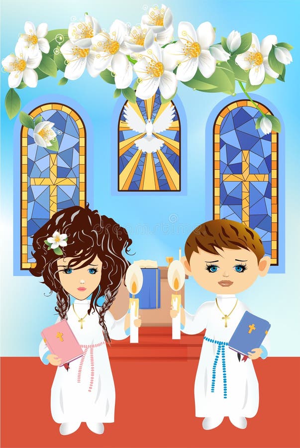 First Holy Communion vector illustration