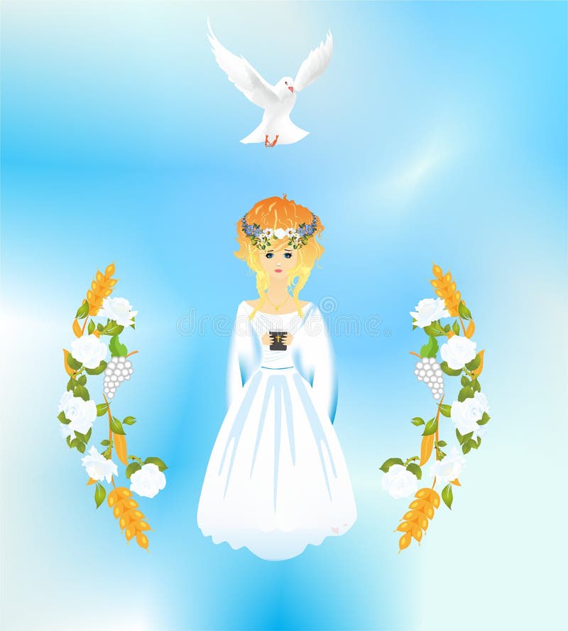 First Holy Communion stock illustration