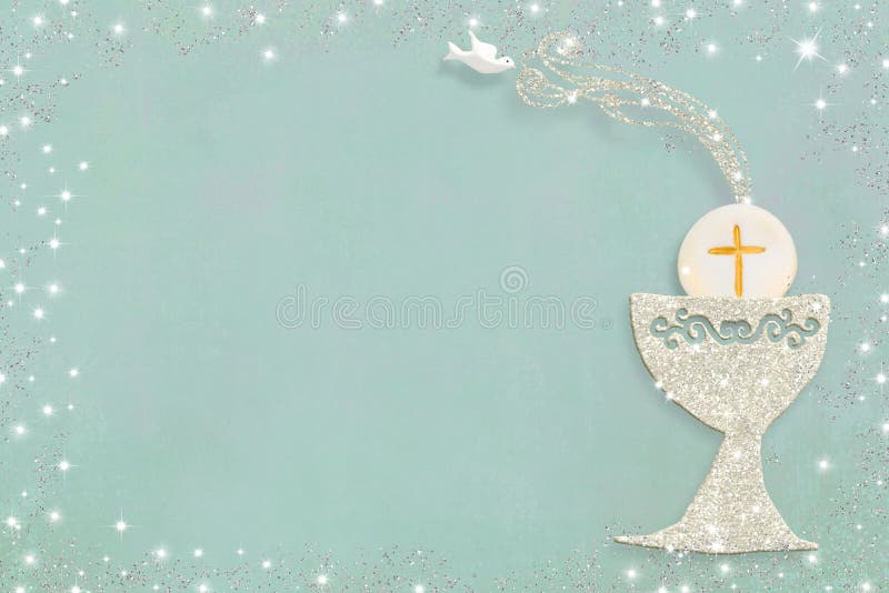 First Holy Communion Invitation Card Stock Image - Image of eucharistic,  pattern: 145969913