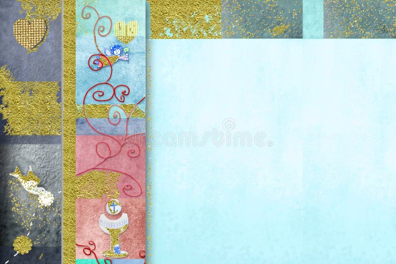 First Holy Comunion Invitation Card with Blank Stock Image Image of