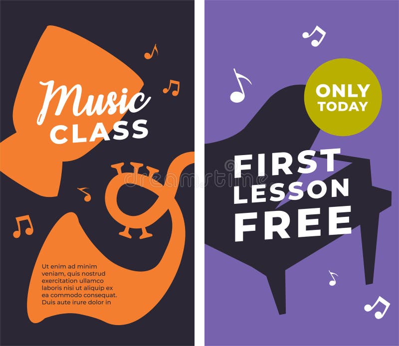 First Lesson Free only Today, Hobbies and Skills Stock Illustration