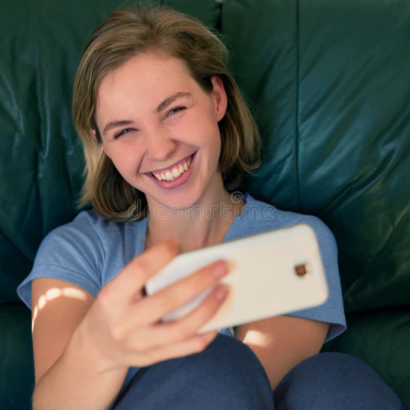 But First Let Me Take A Selfie Shot Of A Happy Young Woman Taking A Selfie With Her Smatphone 