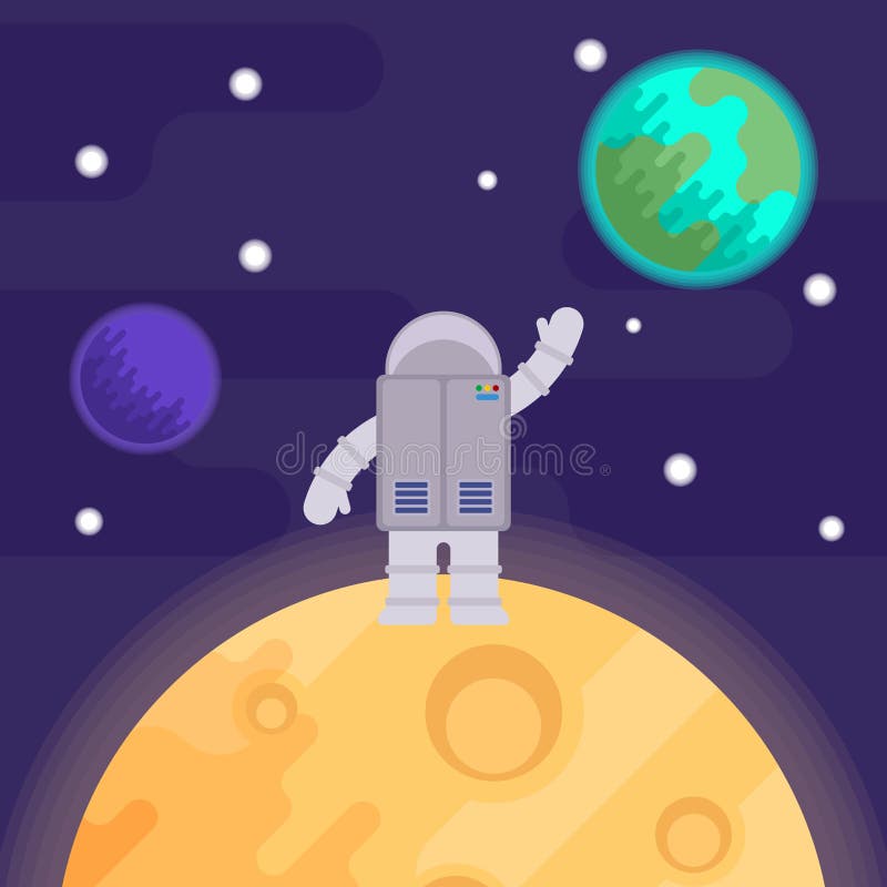 The First Man on the Moon, Apollo 11. Vector Flat Illustration Stock Illustration - Illustration of comet, cosmonaut: 153691786 The First Man on the Moon, Apollo 11. Vector Flat Illustration Stock Illustration - Illustration of comet, cosmonaut: 153691786