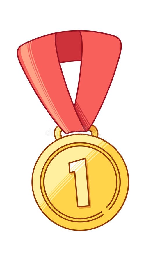 First place medal hand drawn stock illustration