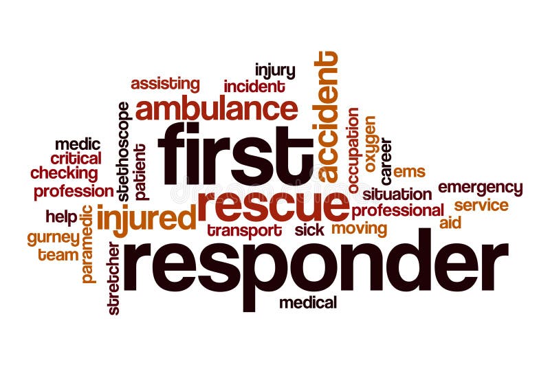 First Responder Word Cloud Concept Stock Illustration - Illustration of  paramedic, oxygen: 178709704