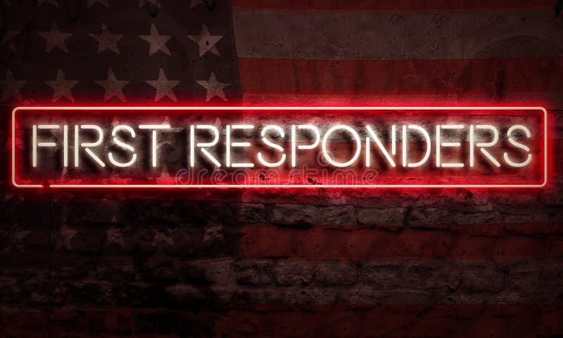 First Responders Hero Flag USA Thin Line Salute Essential Design 21056178  Vector Art at Vecteezy