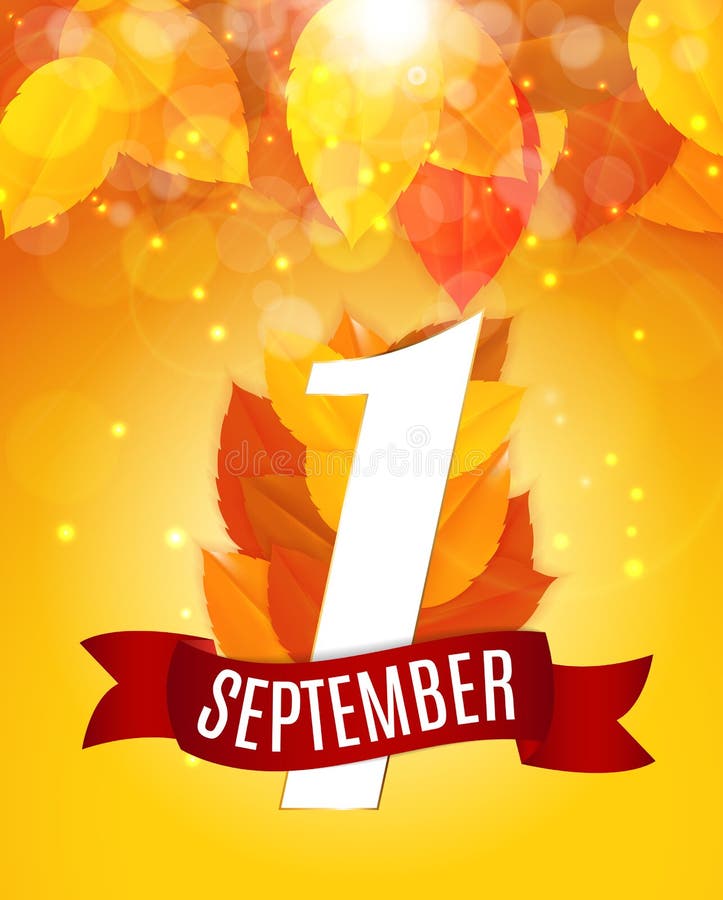 First 1 September Template Vector Illustration Stock Vector ...