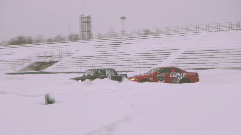 The first stage of the Omsk region Drifting Cup stock video