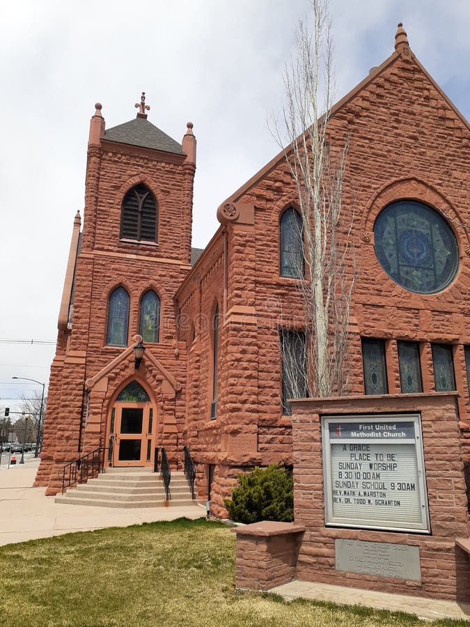 First United Methodist Church in Cheyenne Wyoming Founded in 1867 Stock