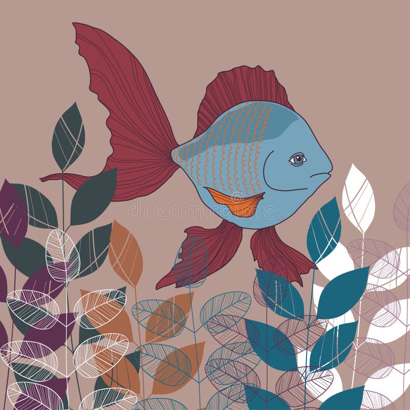 Koi Fische im Teich vektor abbildung. Illustration von tiere 12914848