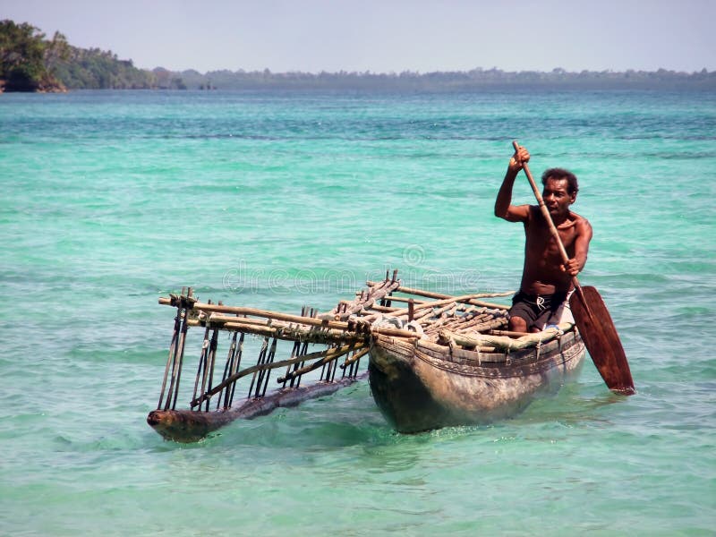 Fischer Pirogue stockfotografie
