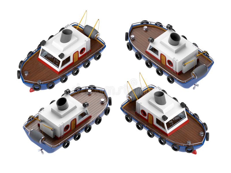 Fischerbootillustration isometrisch stock abbildung Fischerbootillustration isometrisch stock abbildung