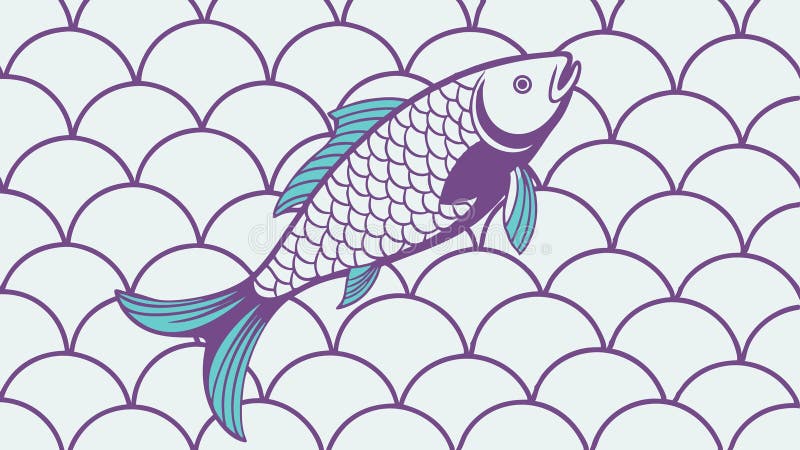Fish with Abstract Scale Pattern Vector, Marine Life, vector design Generative AI vector illustration