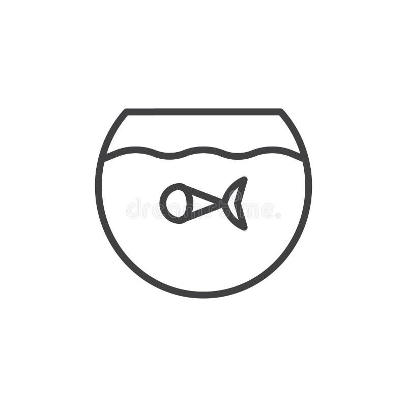 Fish in the aquarium line icon royalty free illustration Fish in the aquarium line icon royalty free illustration