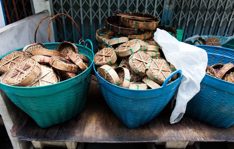 Fish basket royalty free stock photography