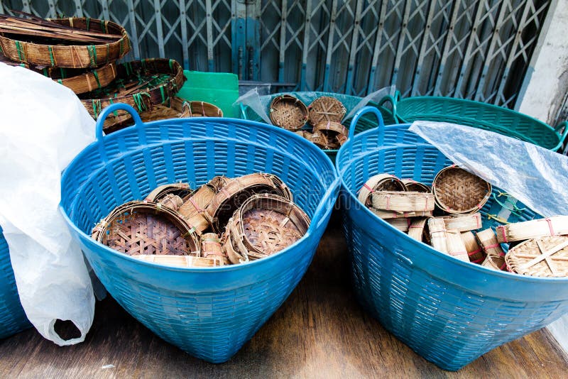 Fish basket stock photography