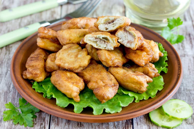 Fish in Batter Deep Fried Battered Fish Pieces Stock Image Image of