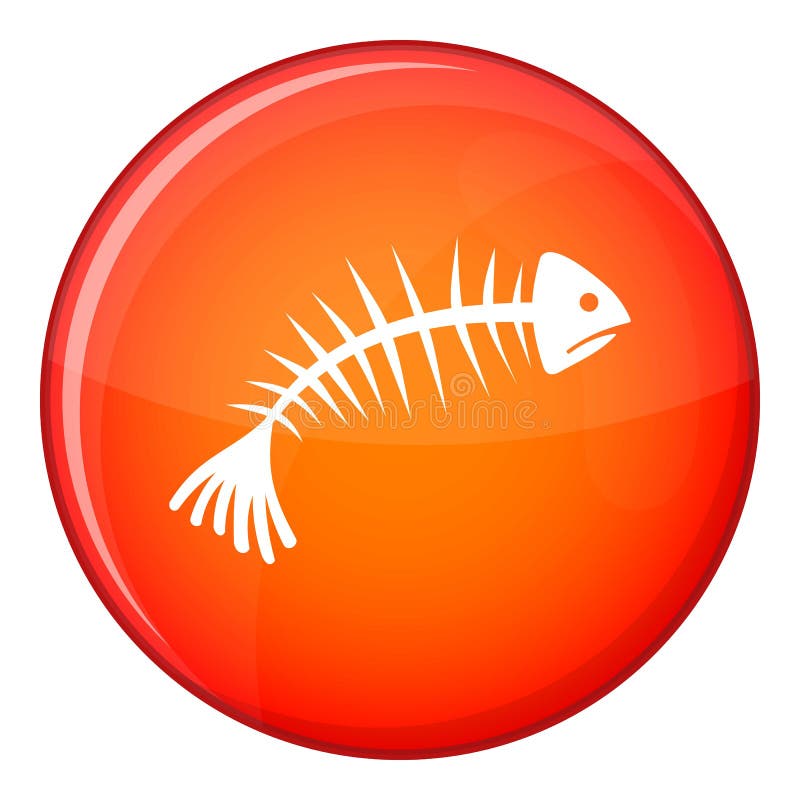 Fish Bones Icon, Flat Style Stock Illustration Illustration of bones