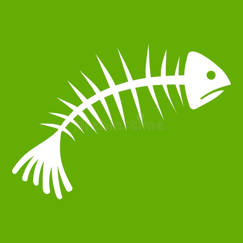 Fish bones icon green stock vector. Illustration of nature 100188257