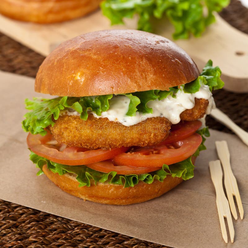 Fish burger stock photography