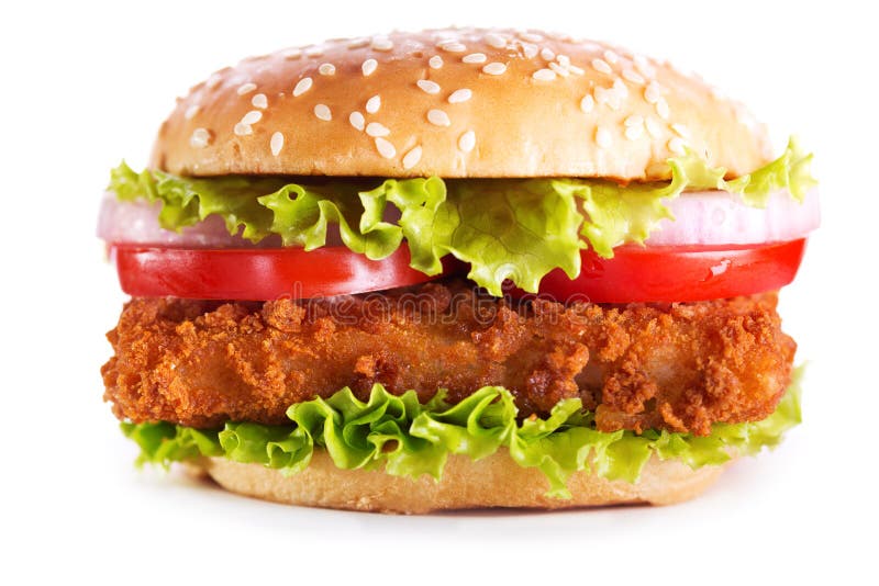 Fish burger isolated on white background royalty free stock image