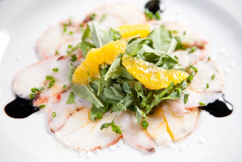 Fish carpaccio stock image. Image of delicious, pink 23278215