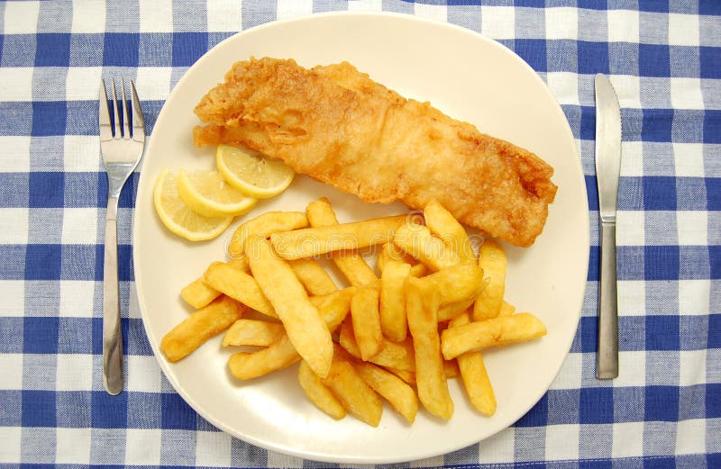 Traditional British plate of fish and chips. Crispy diet stock images, royalty-free photos and pictures