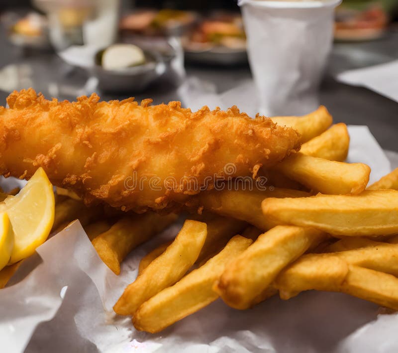 Fish and Chips, a Popular English Food, Fast Food Item Stock Image