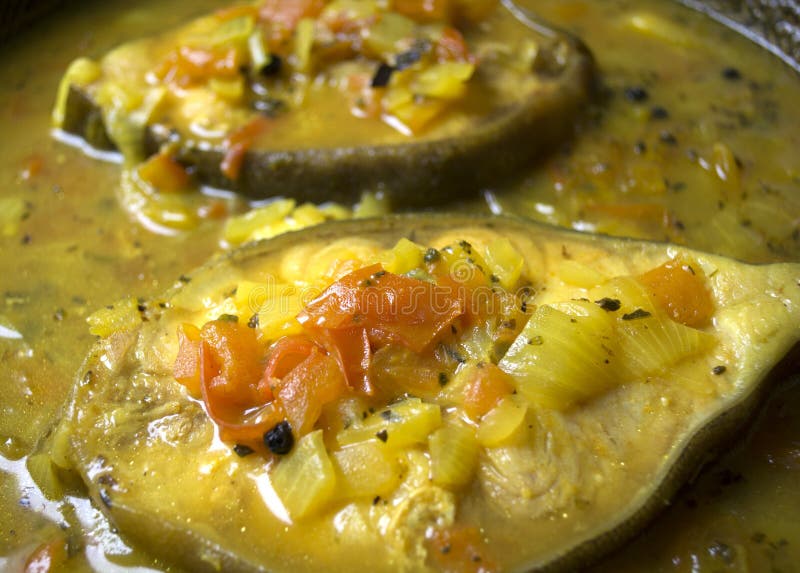 Fish cooking on open fire stock photo. Image of fried 10192792