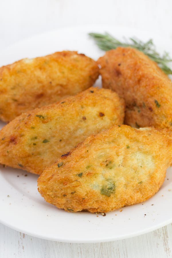 Salt Cod Fritters, Croquettes Stock Image Image of fritter, parsley