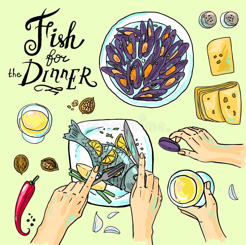 Serving stock vector. Illustration of drawing, italian 48930520