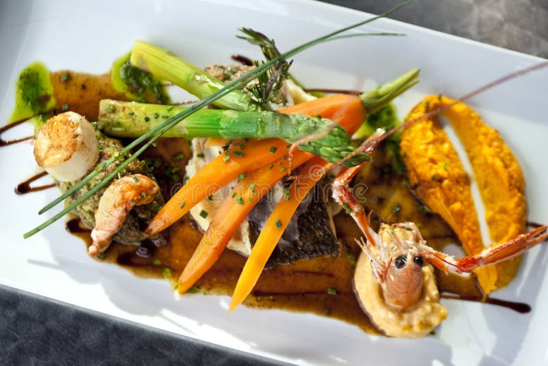 Fish dish stock photo. Image of cuisine, asparagus, bistro 60765098