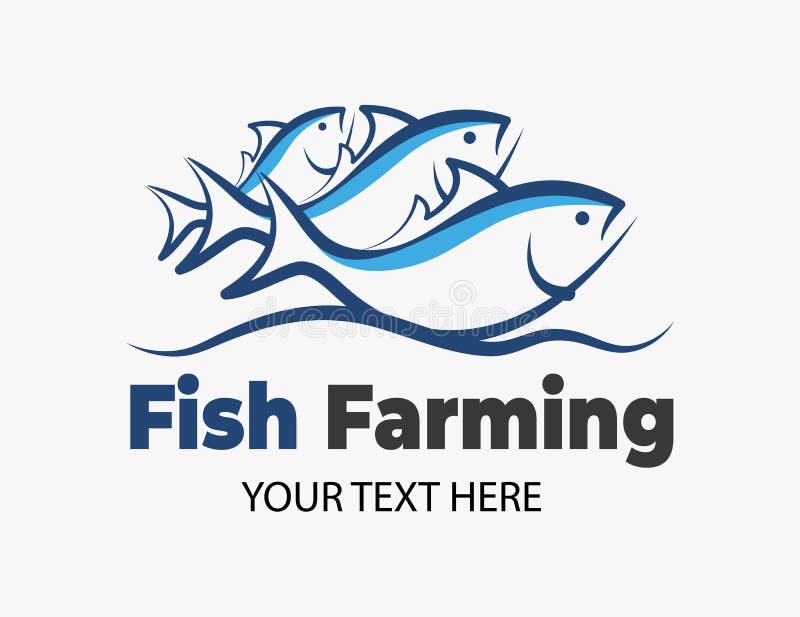 Fish Farming or Pisciculture Creative Logo. Three Fish Emblem Stock