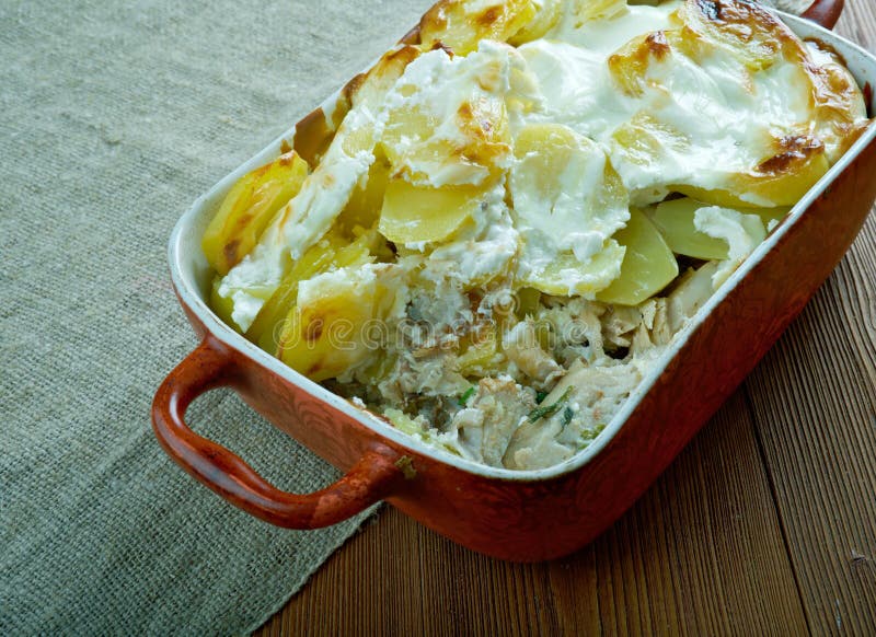 Fish And Fennel Potato Pie stock images