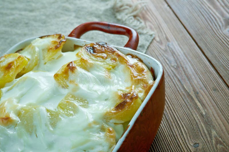 Fish And Fennel Potato Pie stock photo