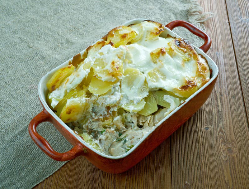 Fish And Fennel Potato Pie stock image