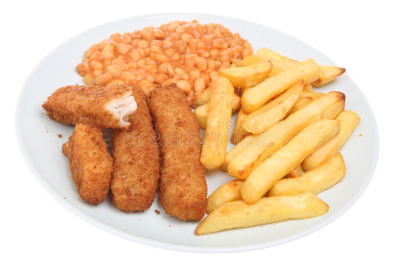 Fish Fingers & Chips stock photo. Image of white - 10674898